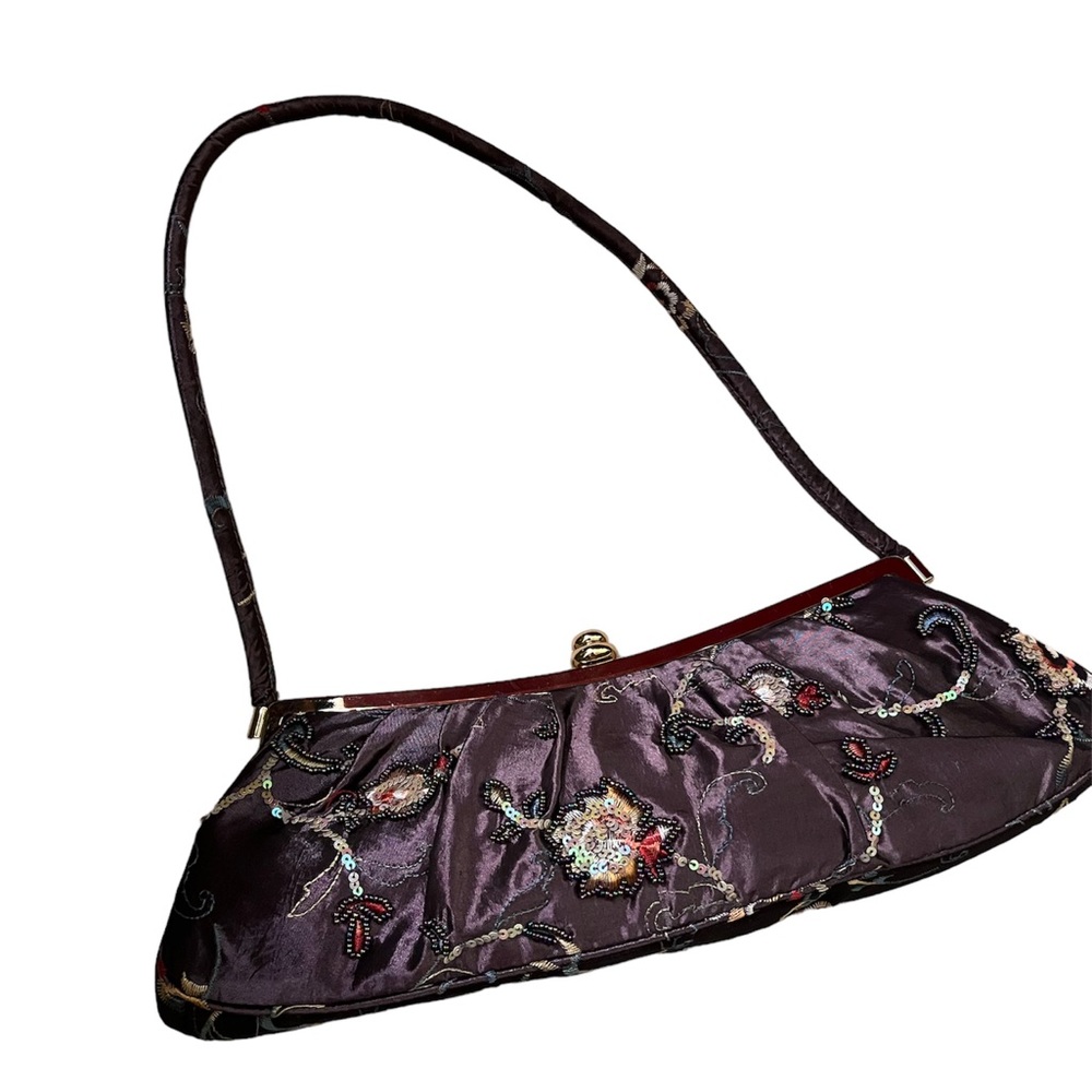 Floral Satin Shoulder Bag